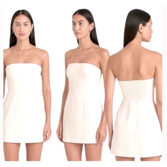 NEW Song of Style Aimee Song Cream Strapless Mini Dress Medium - Picture 2 of 8